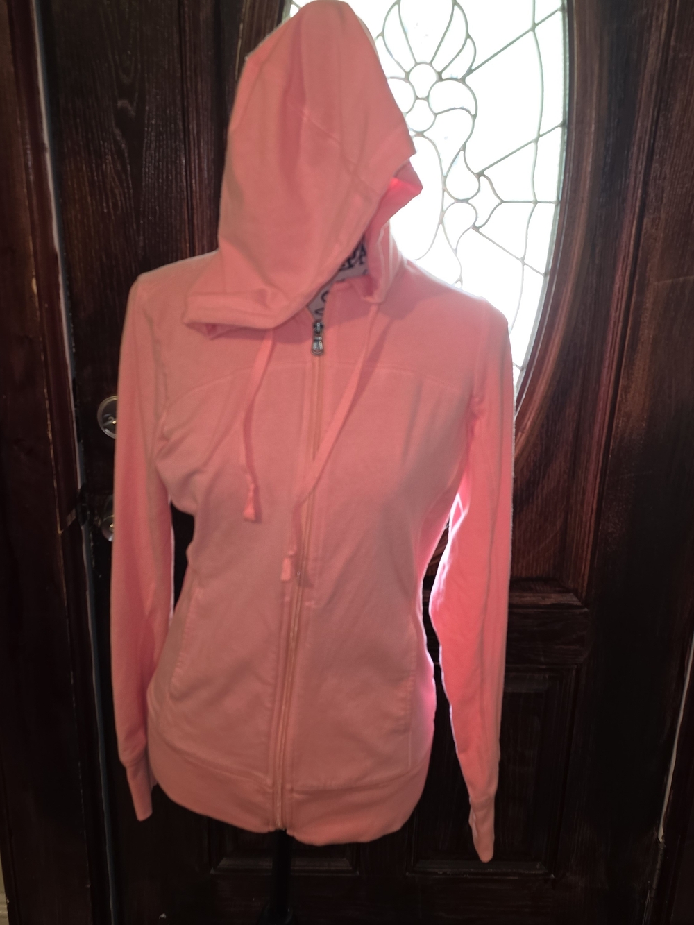 Women’s Full-Zip Lightweight Hooded Sweatshirt - Pink Small